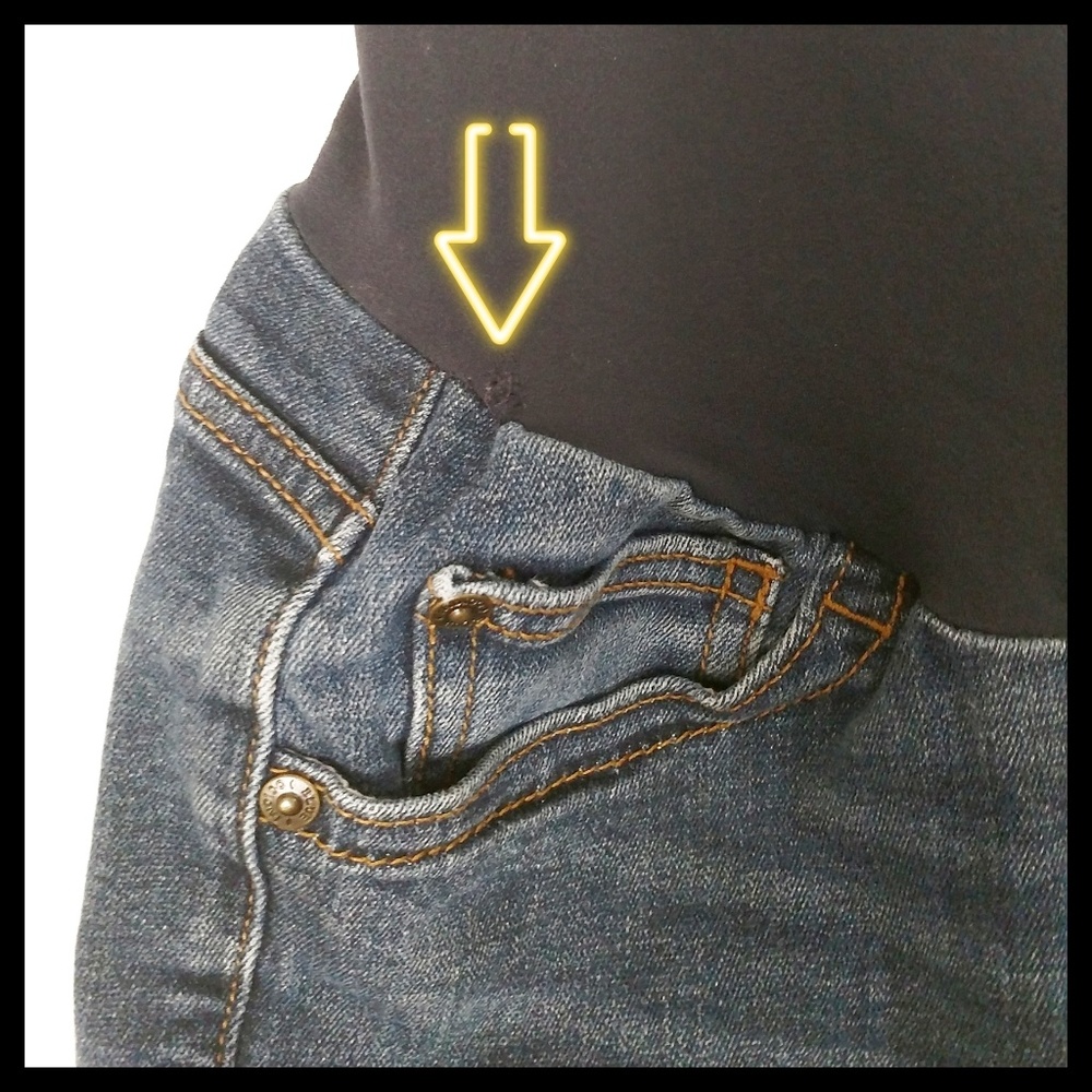 Indigo blue maternity shorts - Picture 5 of 6